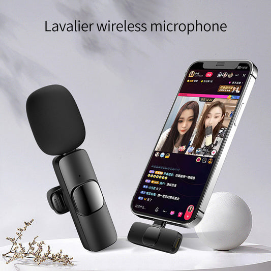 Wireless Lavalier Microphone Portable Audio Video Recording Mini Mic For I Phone Android